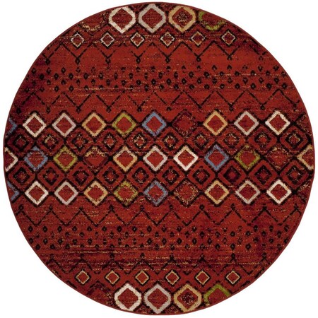Safavieh 11 x 11 ft. Amsterdam Power Loomed Round Area Rug; Terracotta & Multi Color AMS108D-11R